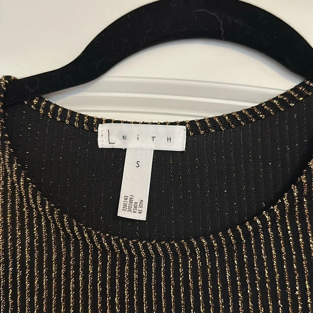 Women’s Leith Black and Gold Metallic Dress - Size Small